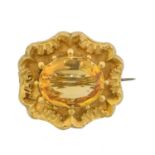 A Victorian citrine brooch,