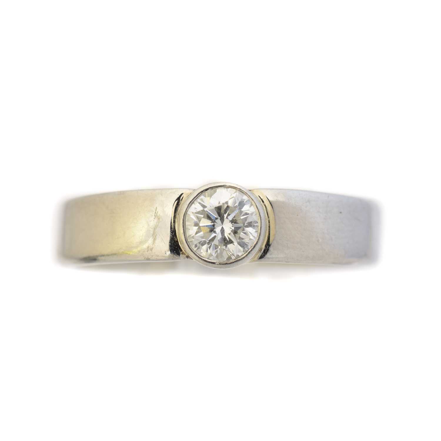 A platinum diamond single stone ring,