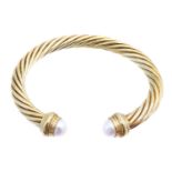 A cultured pearl torque bangle by David Yurman,