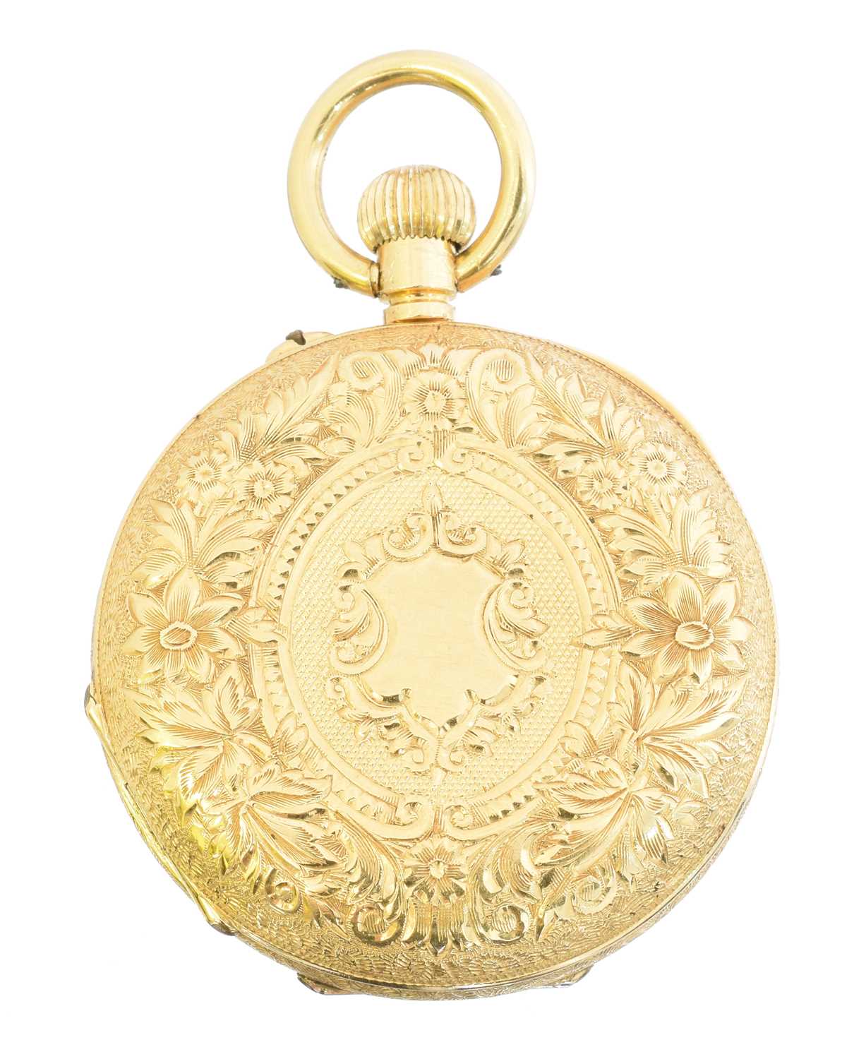 An early 20th century 18ct gold half hunter fob watch, - Image 4 of 4