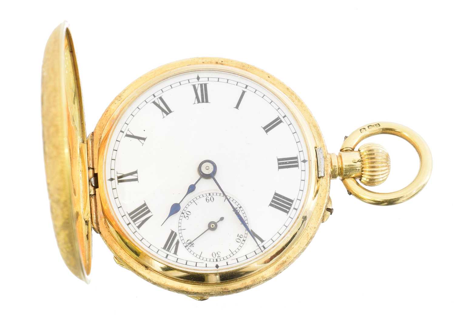 An early 20th century 18ct gold half hunter fob watch, - Image 2 of 4