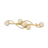 An early 20th century split pearl brooch,