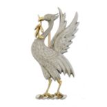 A 9ct gold Liverbird brooch by Alabaster & Wilson,