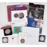Large collection of assorted coinage to include banknotes & quantity of silver.
