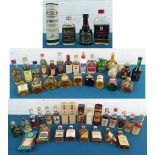 A collection of 52 Miniature Bottles Fine Scotch Whisky, Malt Whisky and Bourbon including rare