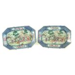 Pair of Chinese meat plates