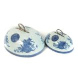 Two Chinese porcelain meat covers,