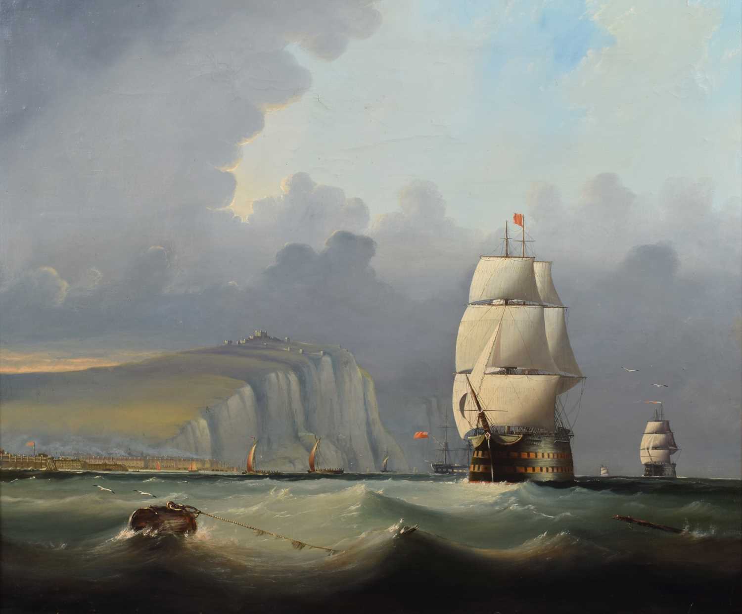 Manner of Thomas Butterworth Snr. (1768-1842) "Early Morning Return of the Fleet off Dover"