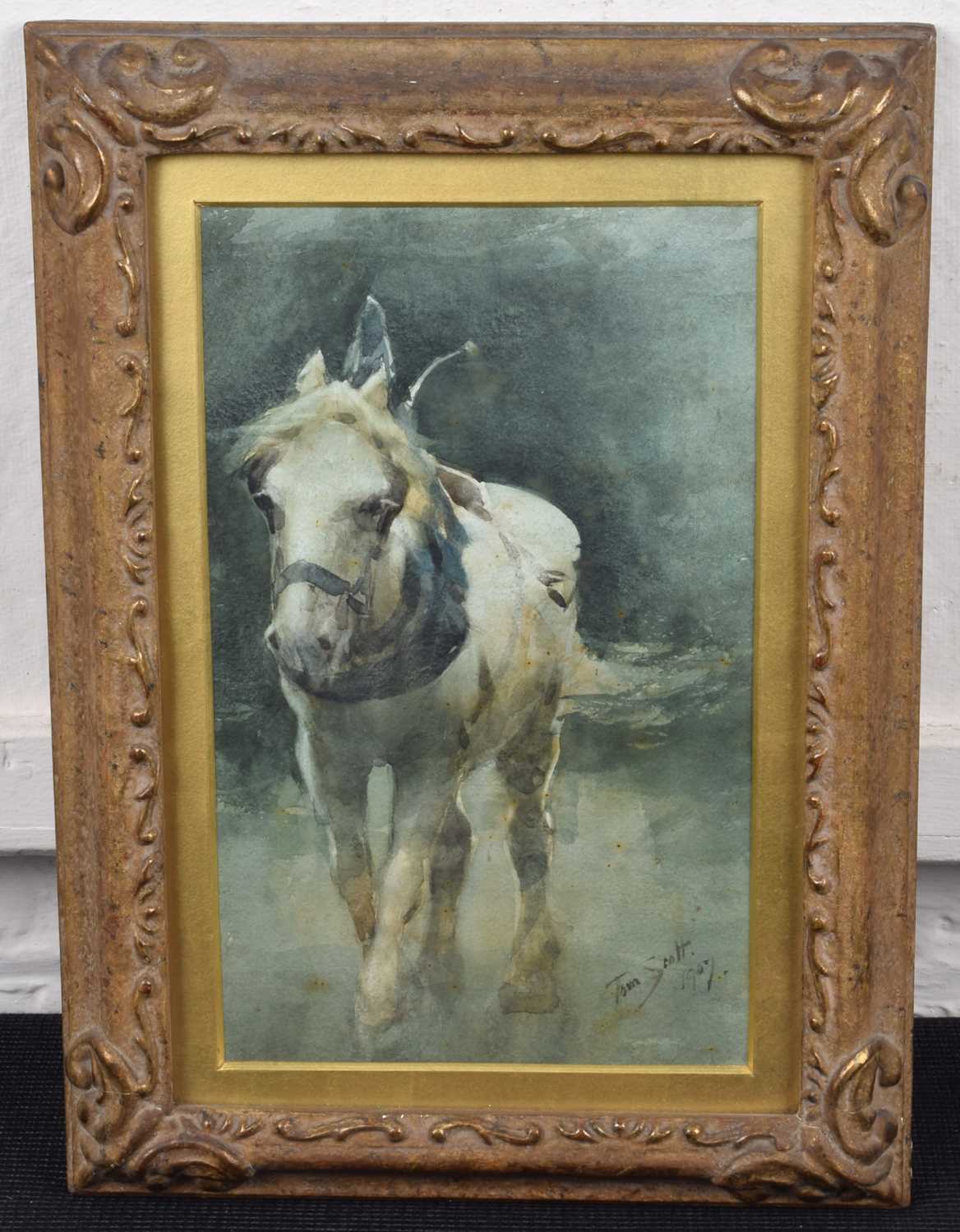 Tom Scott R.S.A., R.S.W. (Scottish 1854-1927) Horse study - Image 2 of 2