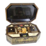 Early 19th-century Anglo Chinese black lacquered sewing box