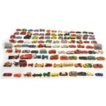 A large collection of 106 unboxed diecast cars from multiple brands including Matchbox, Lone Star,