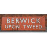 Large 'Berwick Upon Tweed' Enamel Sign British Rail (North East)