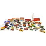 A large collection of 51 diecast and model vehicles to include an incomplete Hubley Lancaster PA,