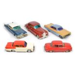 Five tinplate cars