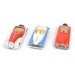 Three 1950's convertible tinplate cars