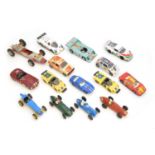 15 diecast racing cars to include a Crescent Toy Co LTD BRM Mk 2, Crescent Cooper-Bristol 2 Litre