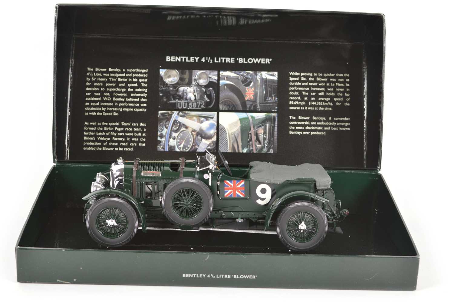 Minichamps 1:18 scale model of a Bentley 4.5ltr (4 1/2) Blower racing car