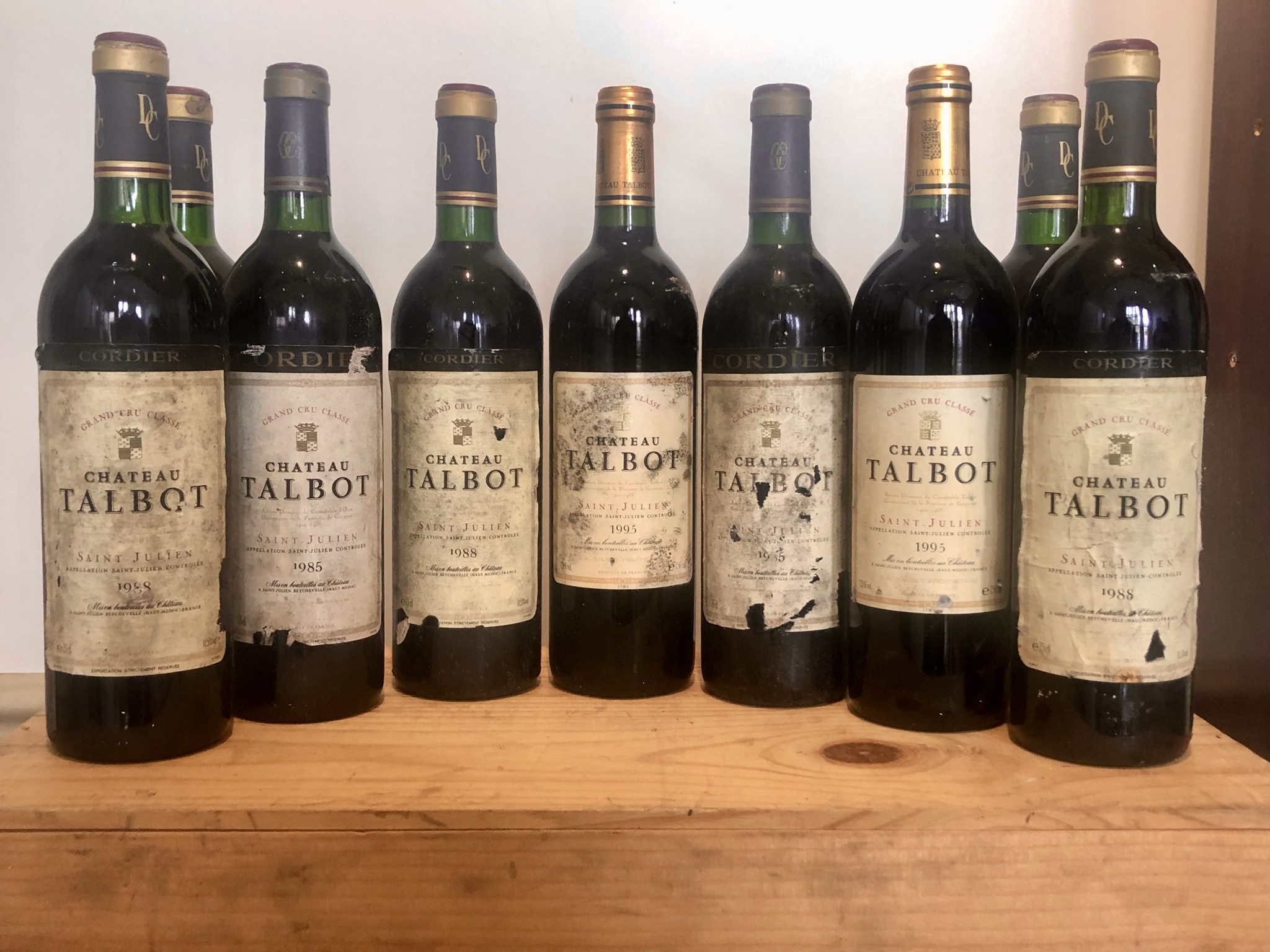 9 bottles Mixed Lot of Vintages of Chateau Talbot Grand Cru Classe St Julien