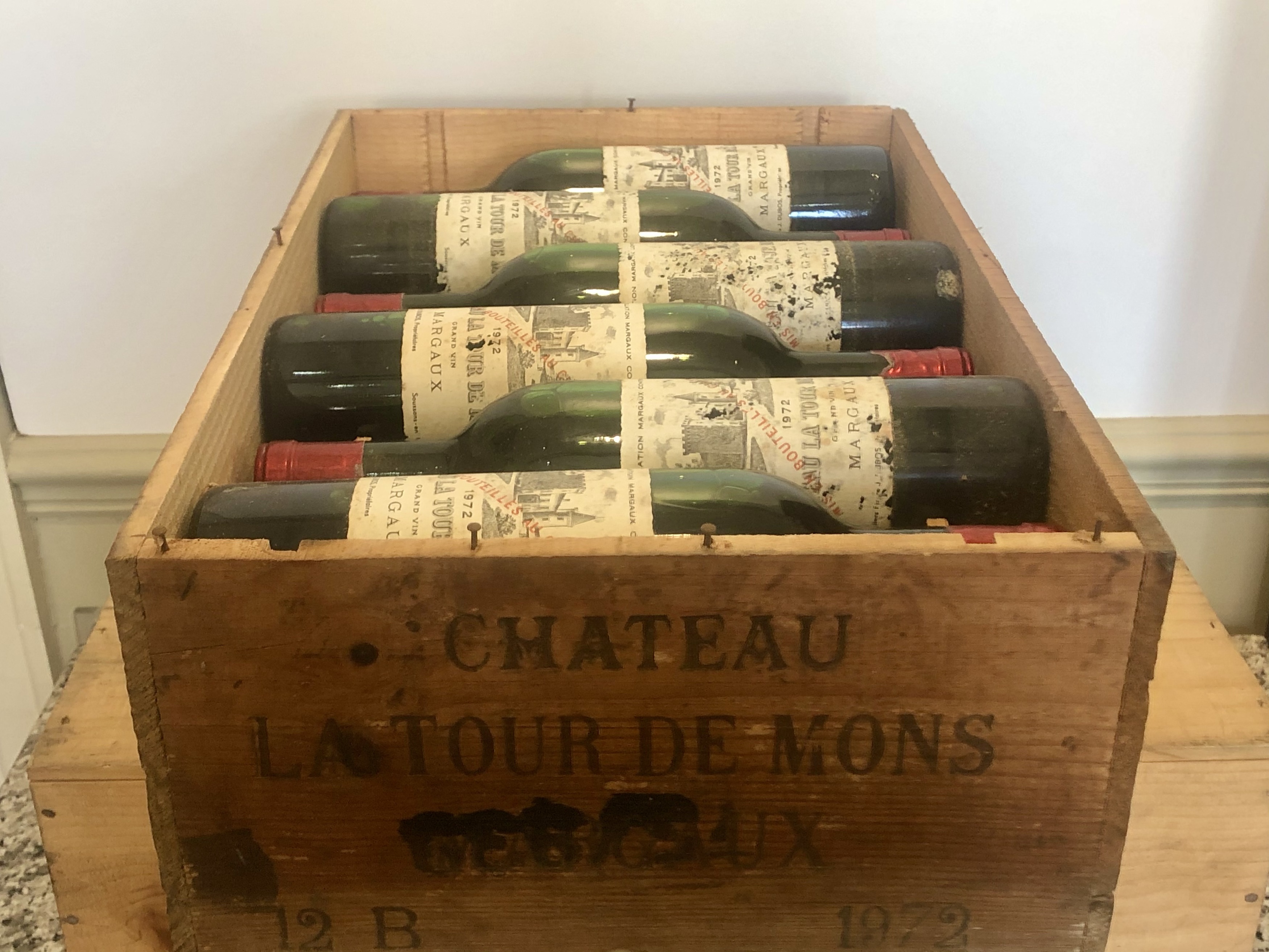 12 Bottles Chateau La Tour de Mons Cru Bourgeois Margaux 1972