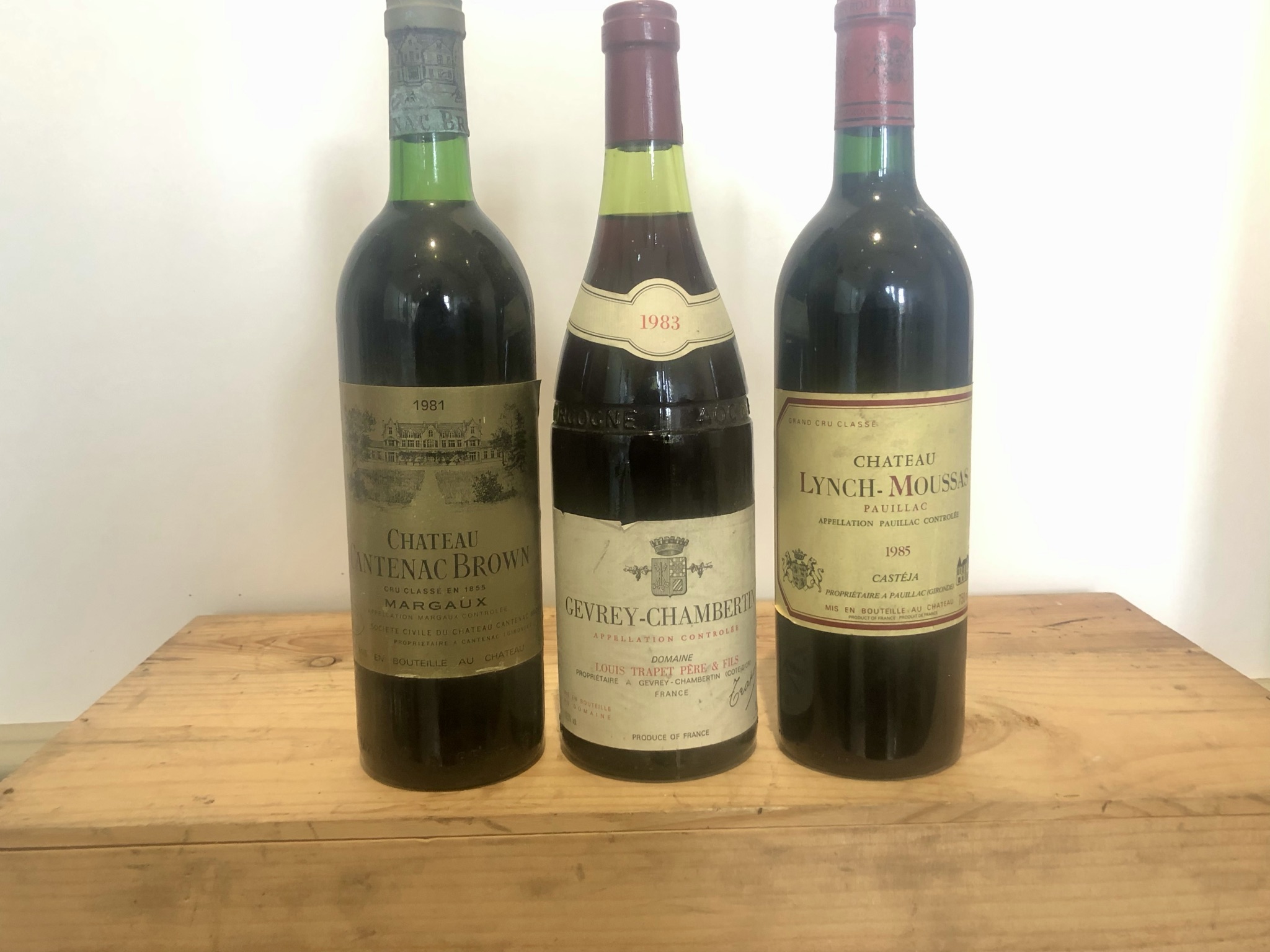 3 Bottles Mixed Lot Grand Cru Classe Claret and Fine Burgundy