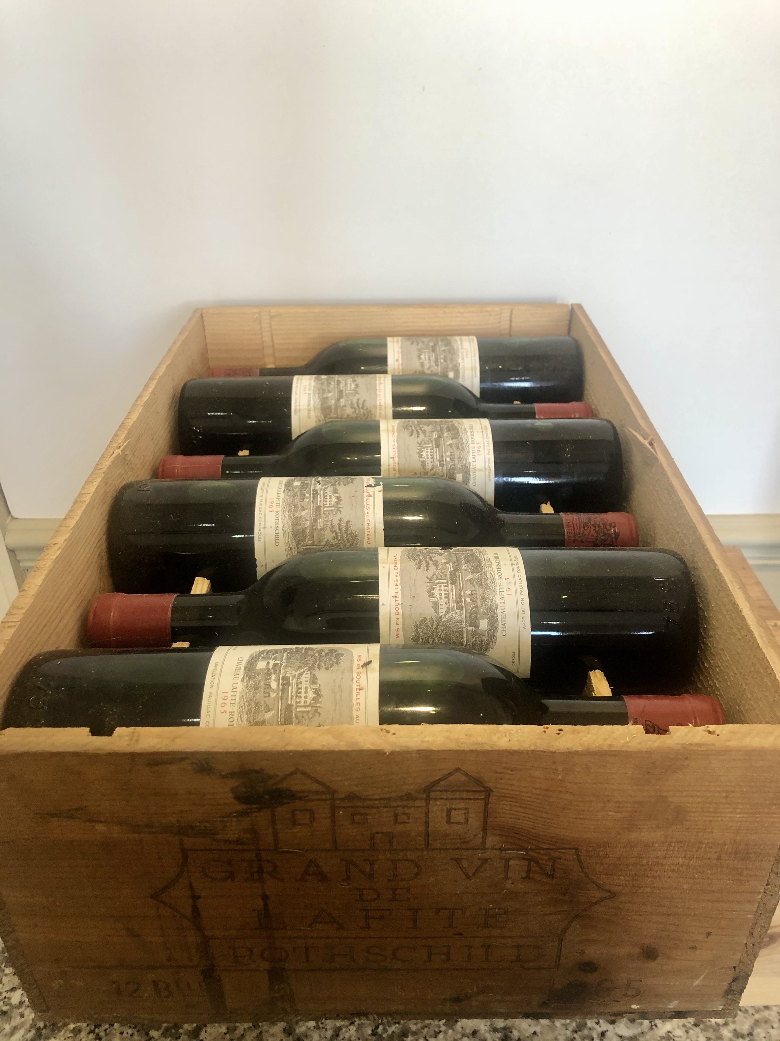 12 Bottles Chateau Lafite Rothschild Premier Grand Cru Classe Pauillac 1965