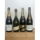 4 Bottles Mixed Lot Marc de Champagne,