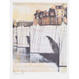 Christo & Jeanne-Claude (American 1935-2020; 1935-2009) "The Pont Neuf Wrapped", offset lithograph.