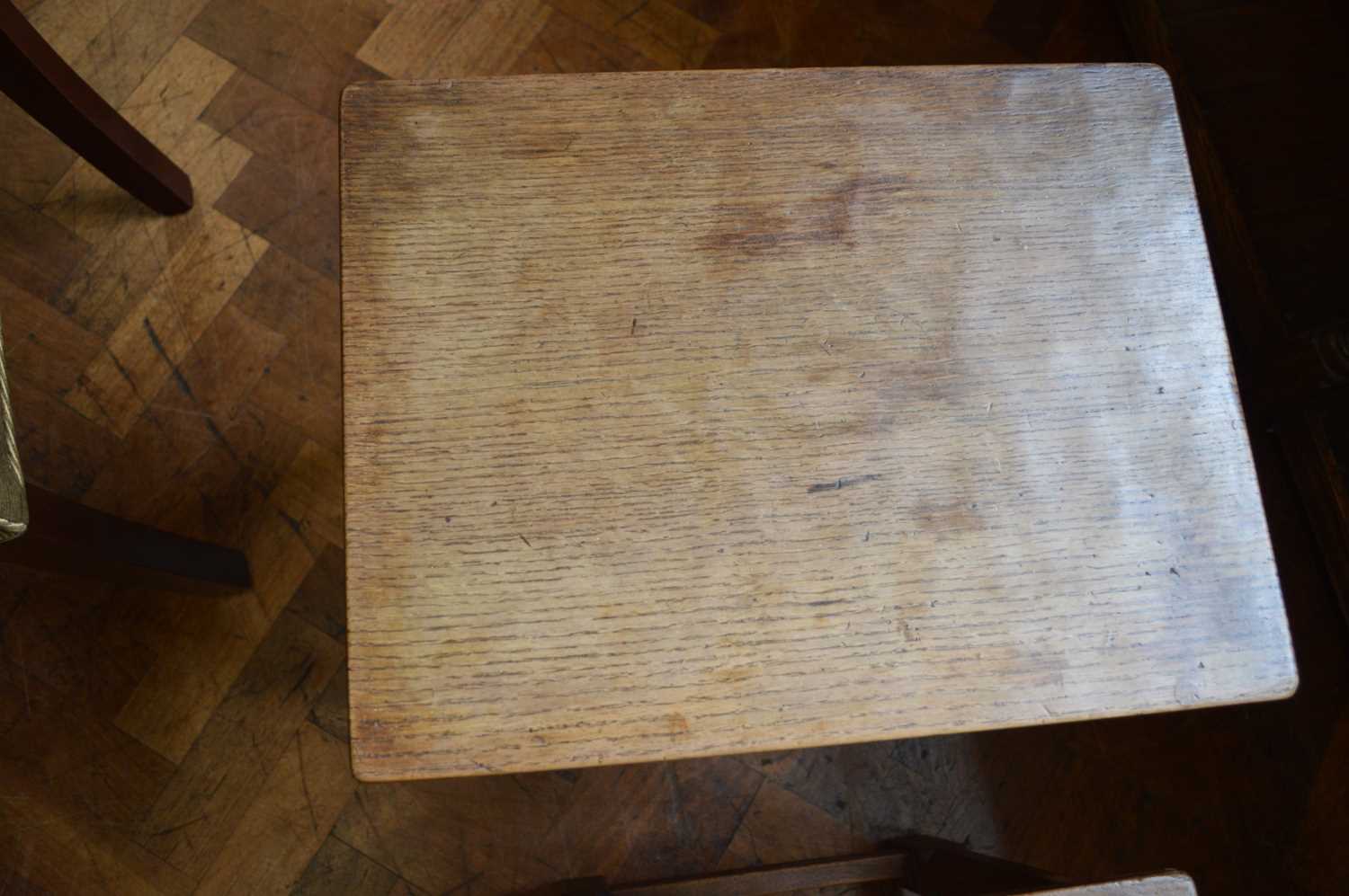 Mouseman Oak Nest of Three Tables - Image 8 of 15