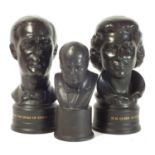 Three Wedgwood black basalt busts