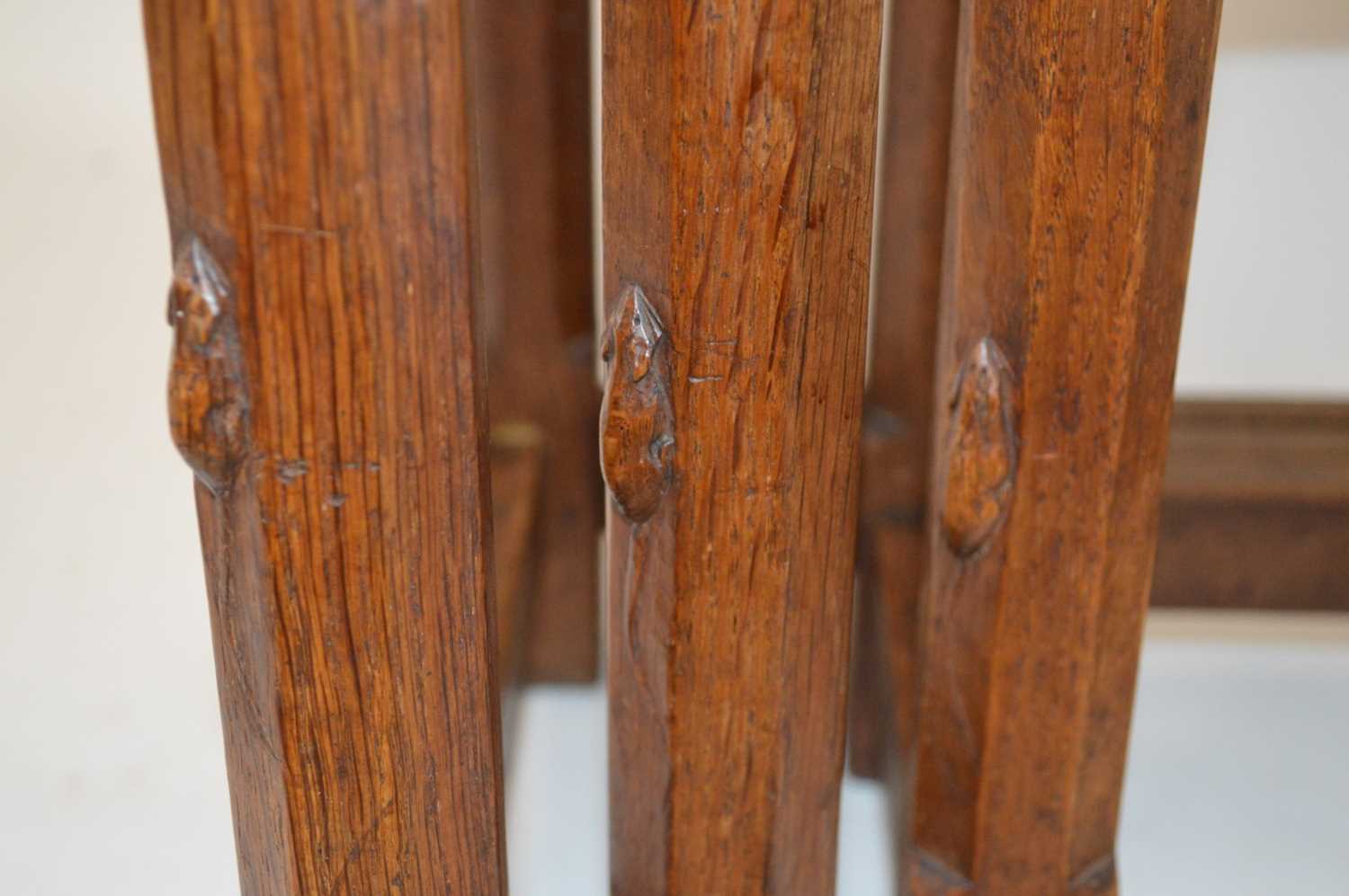 Mouseman Oak Nest of Three Tables - Image 2 of 15