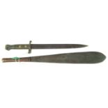 Kenya Mau Mau Machete and a pattern 1888 bayonet