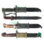 Four variations of AK-47 / AKM bayonet,