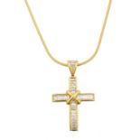 An 18ct gold diamond cross pendant by Mappin & Webb,