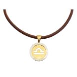 An 18ct gold and stainless steel Zodiac Tondo necklace by Bulgari,