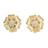 A pair of 18ct gold diamond earrings by Cropp & Farr,