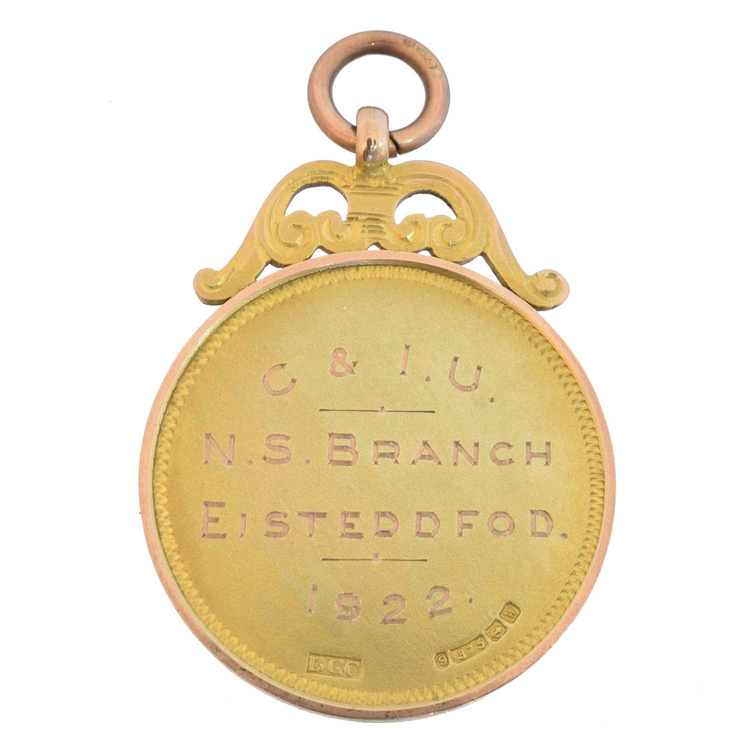 A 1920s 9ct gold medallion, - Image 2 of 2