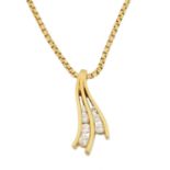 An 18ct gold diamond pendant,