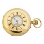 An 18ct gold half hunter pocket watch by Baume & Co.,