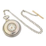 A silver half hunter verge pair cased pocket watch by E. Matthews, Welshpool,