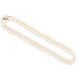 A cultured pearl necklace,