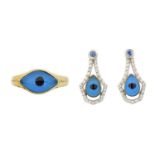 A selection of evil eye jewellery,