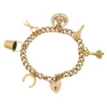 A 9ct gold charm bracelet,