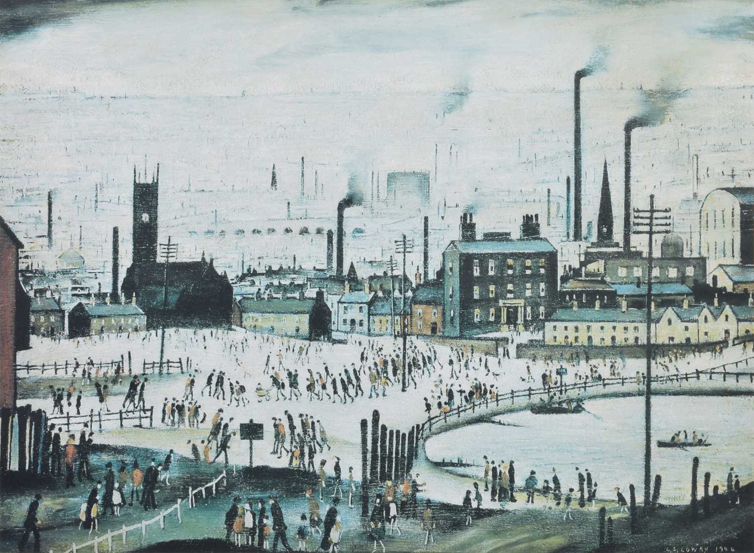 L.S. Lowry R.A. (British 1887-1976) "An Industrial Town", signed print.