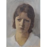 Alan J. Thompson (British 1940-) "Head of a Mill Girl", oil.