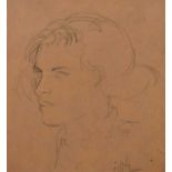 Harry Rutherford (British 1903-1985) "Edith", crayon.