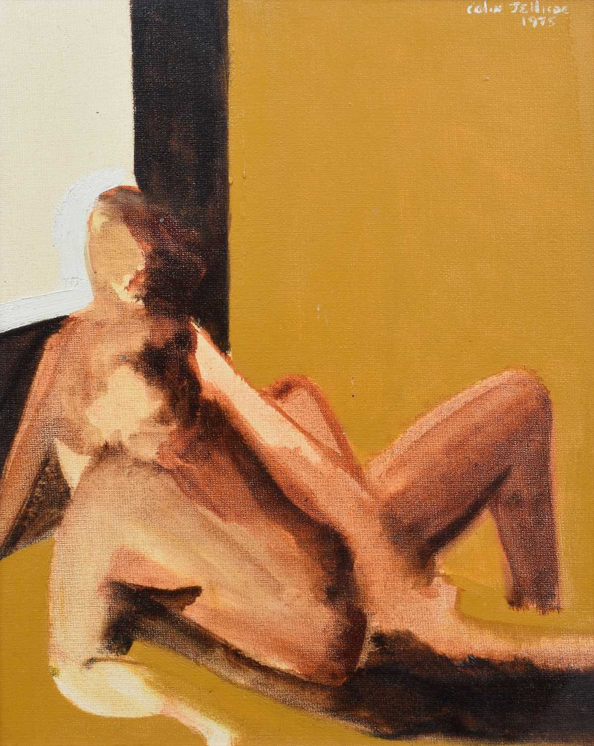 Colin Jellicoe (British 1942-2018) "Two Figures", oil.