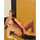 Colin Jellicoe (British 1942-2018) "Two Figures", oil.