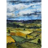 David Evans (20th/21st century) "Cheshire Landscape", oil on paper.