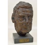 Samuel Tonkiss (British 1909-1992) A portrait bust of Laurence Stephen Lowry, bronze sculpture.
