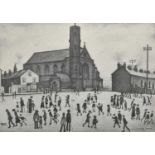 L.S. Lowry R.A. (British 1887-1976) "St. Mary's, Beswick", signed print.